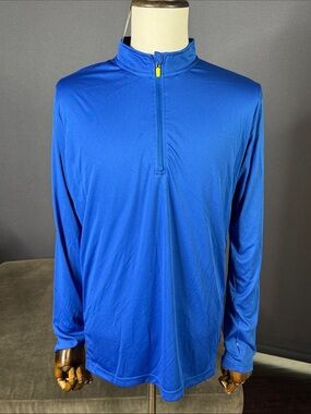 Men's Admiral Athletic Quarter-Zip Pullover Cobalt Blue VaporDraw LARGE NWT